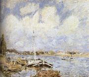 Alfred Sisley The boat on the sea oil painting reproduction